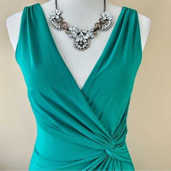 Lauren Ralph Lauren Kelly Green Sleeveless Twist Front Ruffle Gown Maxi Dress 4 - Picture 5 of 12